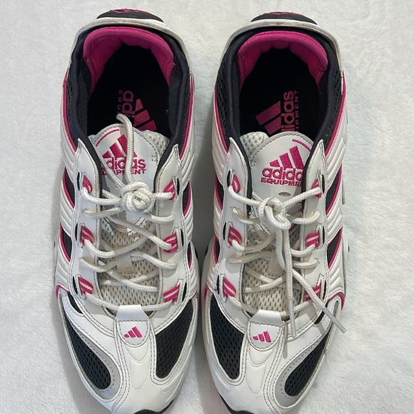 ADIDAS MENS ATHLETIC SHOES. SIZE 9  BLACK , PINK , WHITE - Picture 5 of 6